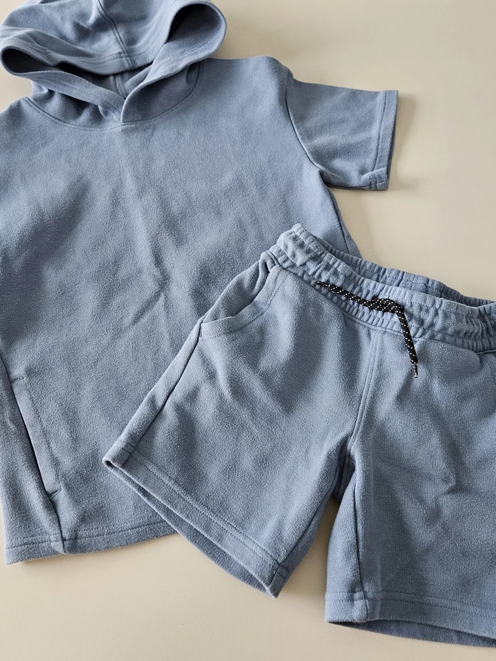 art class Light Blue Hooded Short Set